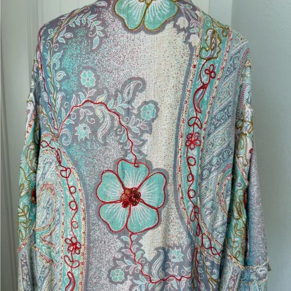Raj Thick Stitch Embroidered Duster - Picture 9 of 11